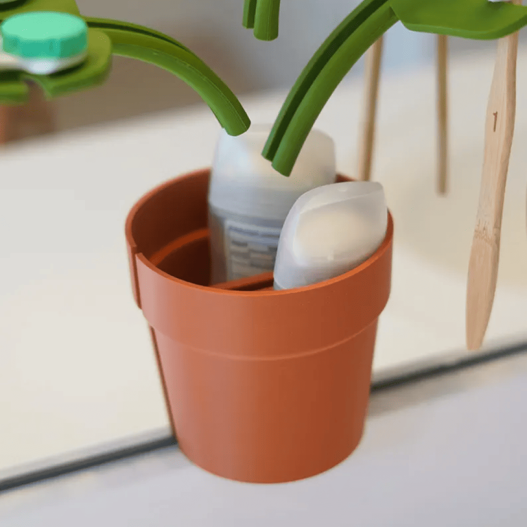 Mirror Monstera Bathroom Organizer